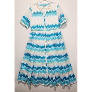 John Mark Women's Multicolor Preppy Maxi Dress Size M